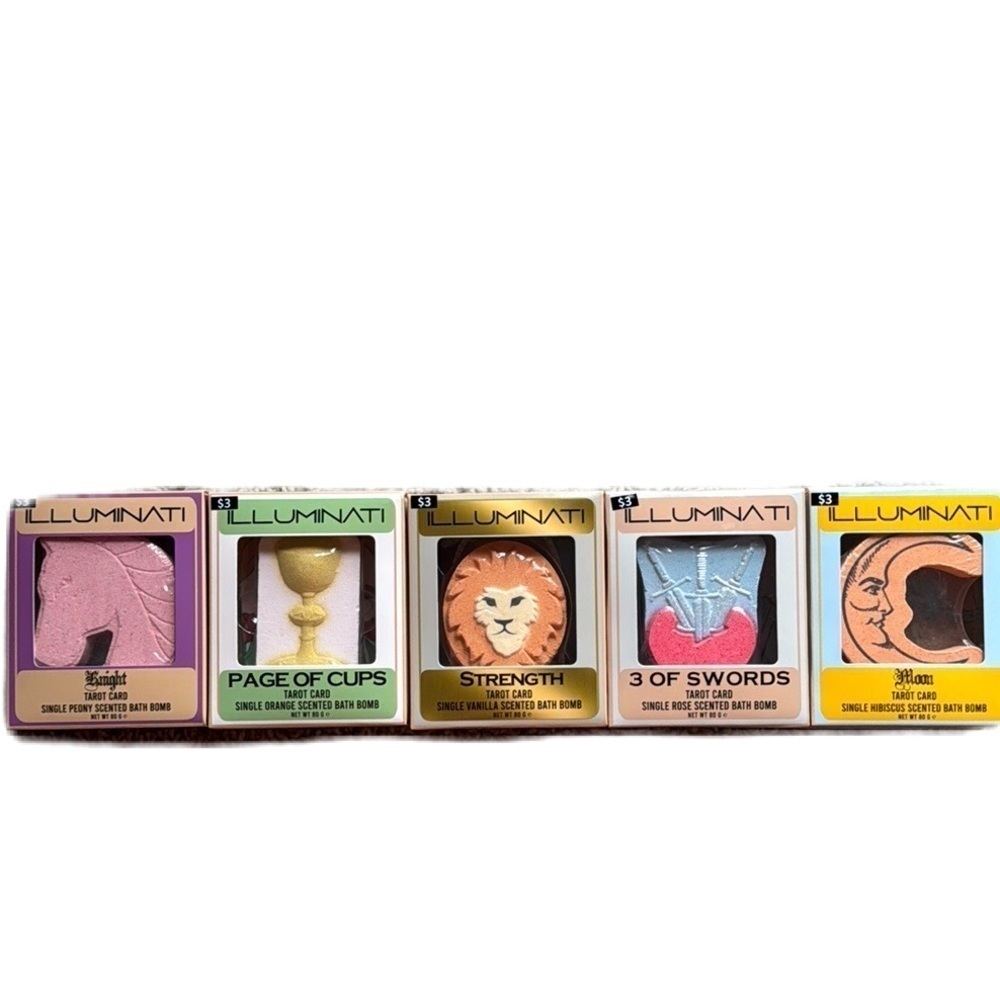 ILLUMINATI Tarot Card Bath Bombs Set of Five NWT Sealed Bath Bombs Gift Set of 5